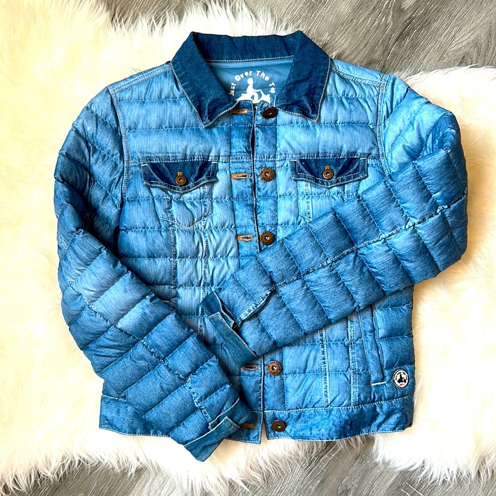 JOTT, or Just Over The Top, Denim Style Puffer Jacket